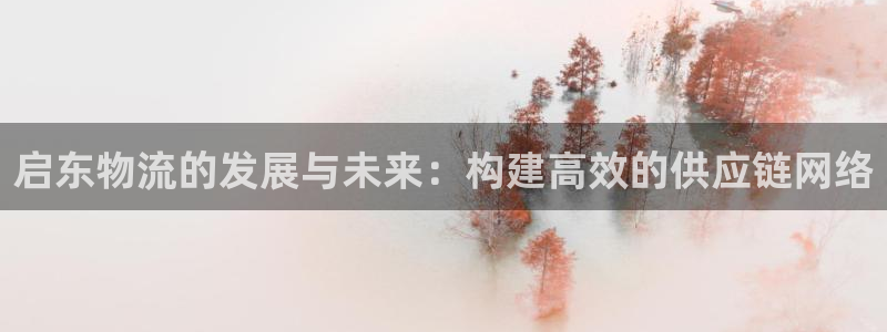优游国际官网入口o：启东物流的发展与